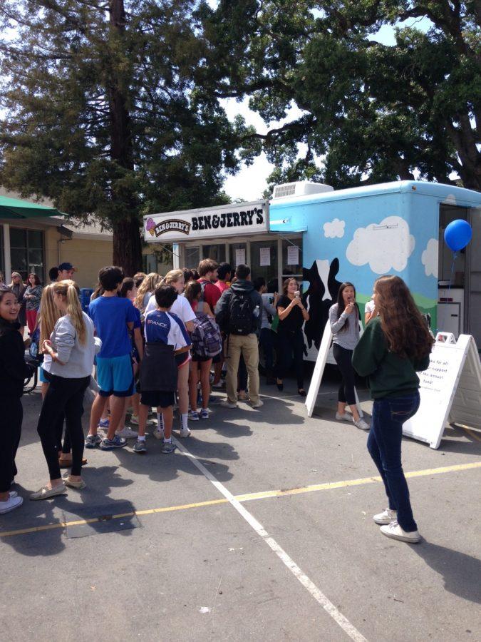 Menlo students enjoy the ice cream after a hot day at school. Photo courtesy Jack Hammond