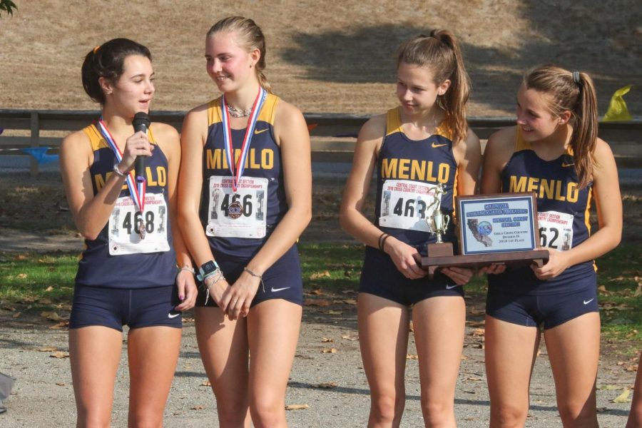 Girls cross country pictured after their CCS win on Saturday, Nov. 18. Photo courtesy of Pam Tso  McKenny.
