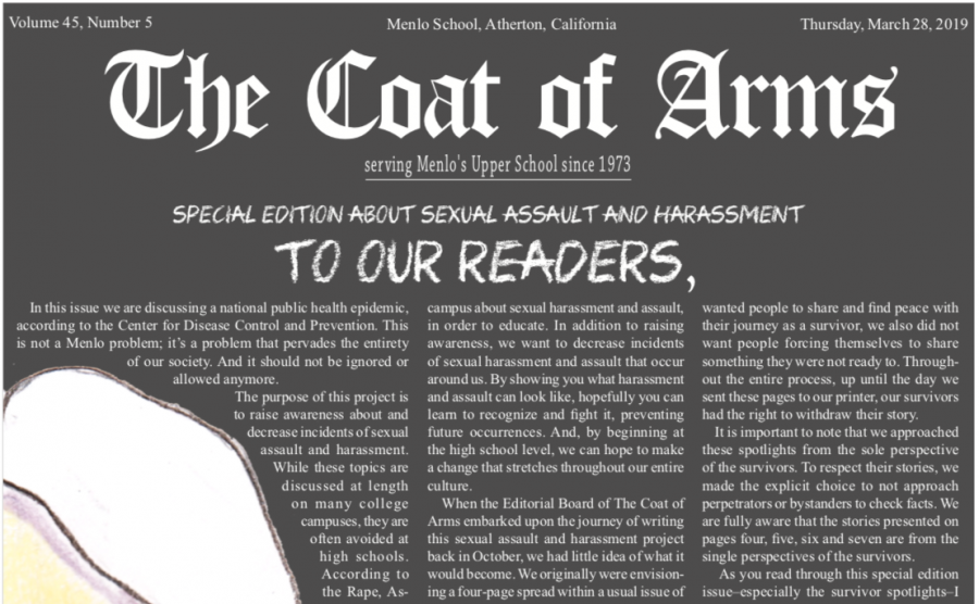 This special edition of The Coat of Arms focuses on issues of sexual assault and sexual harassment.