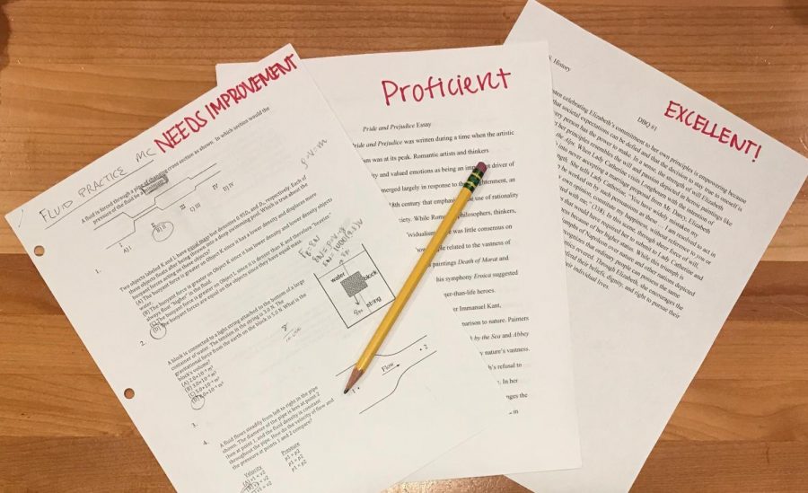 In this new system, instead of giving letter grades, teachers evaluate students with feedback in different categories such as “proficient,” “excelling” and “needs additional support.” Staff photo: Elisabeth Westermann.