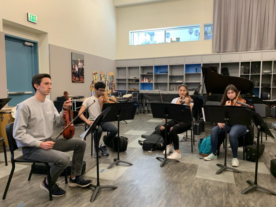 Orchestra practices for Creative Arts Week. Staff photo: Carly McAdam. 