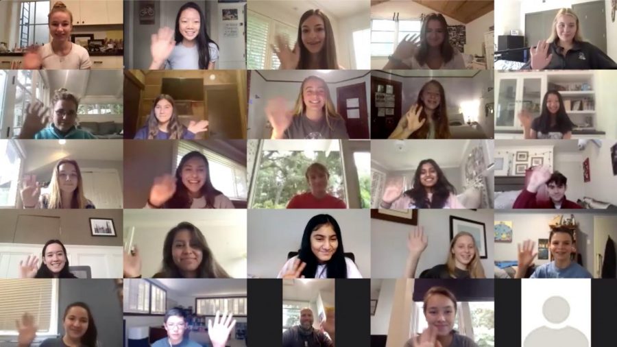 Knight Vision’s first virtual meeting of this school year brought increased student participation, allowing for the start of several service-based projects. Staff photo: Emily Han.