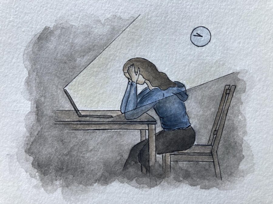School closures during the pandemic have contributed to a rise in mental health struggles among teenagers. Staff illustration: Michele Hratko.