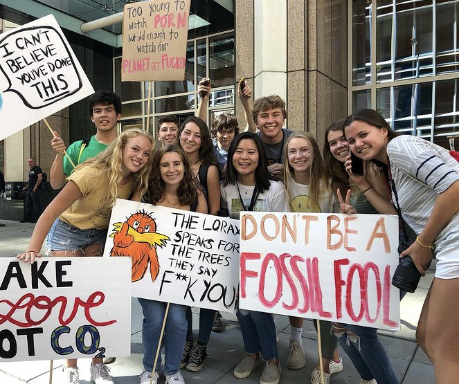 Menlo students attended a climate strike in San Francisco in September 2019 to demand legislative action in reducing climate change. Photo courtesy of Alix Borton.