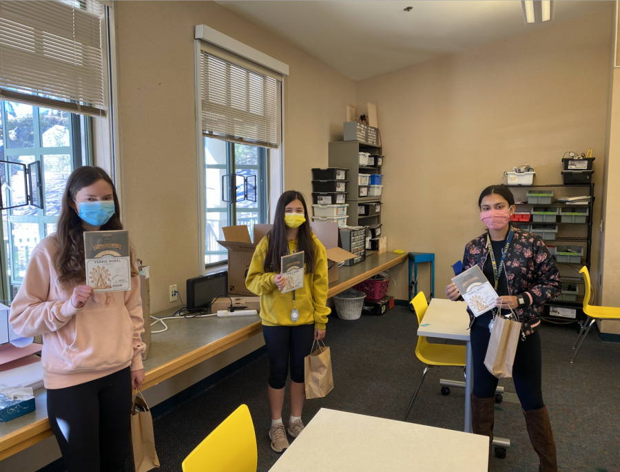 Students pick up their lab kits for MBEST at school while socially distancing. Photo courtesy of Nina Arnberg.