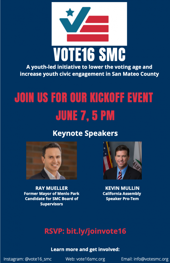 Youth political campaign Vote16 SMC is holding its kickoff event for Monday, June 7, featuring two keynote speakers. Photo courtesy of Vikram Seshadri. 