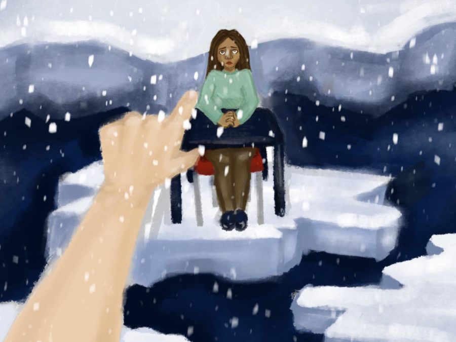 Some Menlo teachers strongly believe in cold calling while some never cold call. Staff illustration: Tatum Herrin.