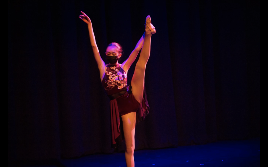 Woodside Priory Sophmore Audrey Paleczny performs an interpretive dance. Photo courtesy of Pat Johnson.