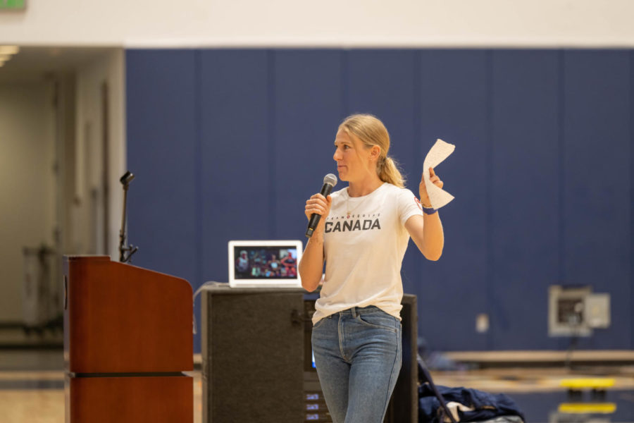 Former+Menlo+Student+Maddy+Price+speaks+at+an+assembly+about+her+mental+health+experiences+as+an+olympic+athlete.+Photo+Courtesy+of+Kevin+Chan