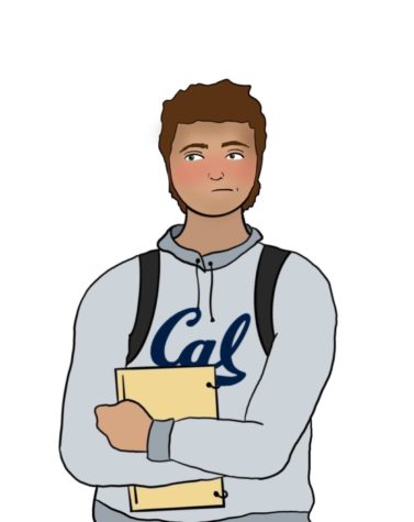 Seniors should be mindful about wearing college merch throughout the college admissions process because it can be a sensitive subject for some students. Staff illustration: Sutton Inouye