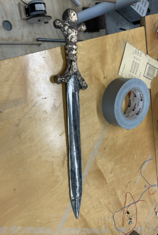 Kinder most recently completed a sword for his Experimental Archaeology class at Menlo. This is the second sword that Kinder has made. Photo courtesy of Max Kinder