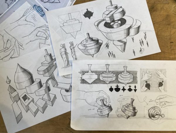 Hratkos sketches for an assignment in one of her art classes at Carnegie Mellon. Photo courtesy of Hratko.