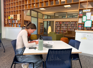 Current junior Sienna Swanson works during her free period, D block.