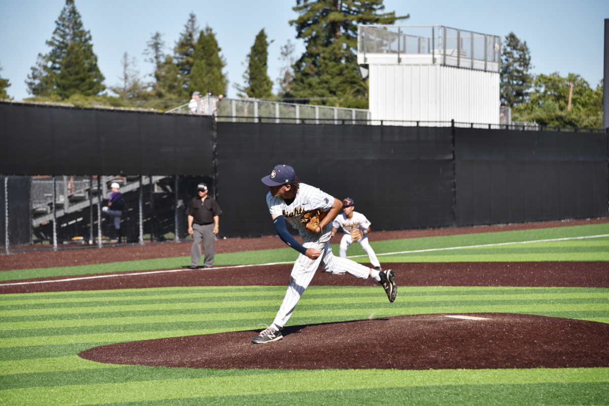 Junior Ben Salama pitches on Tuesday, May 28, against Redding.