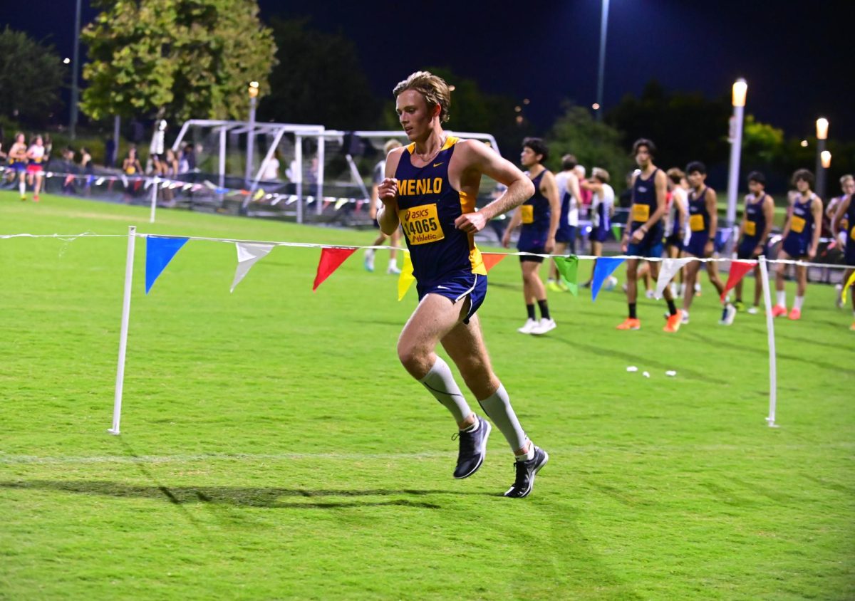 Senior Landon Pretre races at Woodbridge Classic on Sept. 21. Photo courtesy of Steve Pretre.